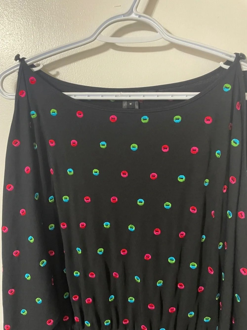 Marc by Marc Jacobs Black Dress with Embroidered Dots Size Medium - Picture 3 of 13